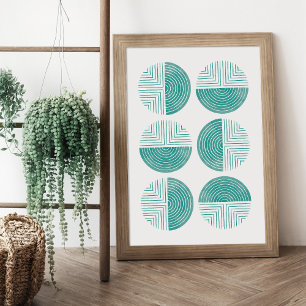 Labyrinth Modern Circle Art Print - Jade Poster