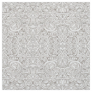 Labyrinth - modernes Schwarzweiss-Muster Stoff
