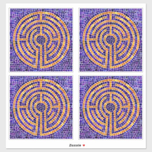 LABYRINTH MOSAIC 14" (4 Small) Vinyl Sticker (Blatt)