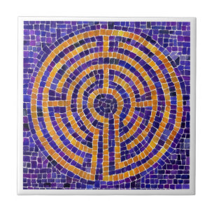 LABYRINTH MOSAIC 4.25x4.25 Keramik Tile - weiß Fliese