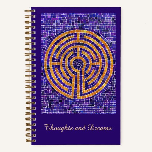 LABYRINTH MOSAIC 5.5x8.5 SpiralNotebook Notizblock (Vorderseite)