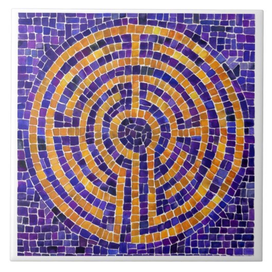 LABYRINTH MOSAIC 6x6 Keramik Tile - Weiß Fliese (Vorderseite)