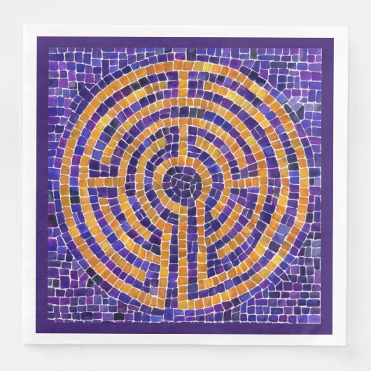 LABYRINTH MOSAIC Dinner Paper Napkins - Lila Serviette (Vorderseite)