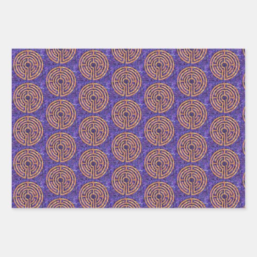 LABYRINTH MOSAIC Flachfolienpapier Geschenkpapier Set (Vorderseite)