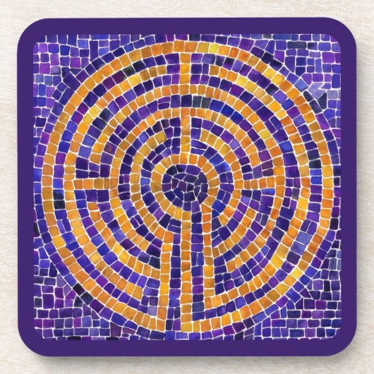 LABYRINTH MOSAIC Hard Plastics Untersetzer - Lila (Vorderseite)