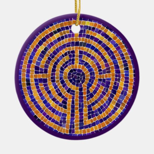 LABYRINTH MOSAIC Keramik Circle Ornament (Vorne)