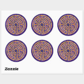 LABYRINTH MOSAIC Large Round Stickers - Lila (Blatt)