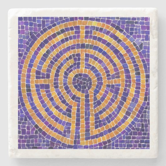 LABYRINTH MOSAIC Marbella Stone Untersetzer (Vorderseite)