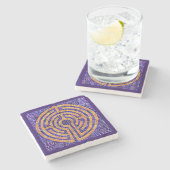 LABYRINTH MOSAIC Marbella Stone Untersetzer - Lila (Seitenansicht)