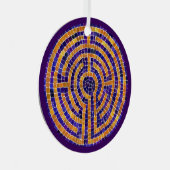 LABYRINTH MOSAIC Metal Circle Ornament (Vorderseite Rechts)