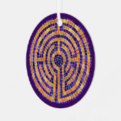 LABYRINTH MOSAIC Metal Circle Ornament (Vorderseite links)