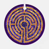 LABYRINTH MOSAIC Metal Circle Ornament (Rückseite)