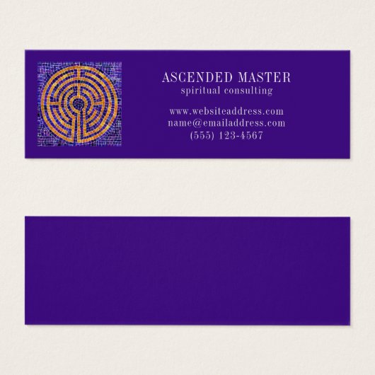 LABYRINTH MOSAIC Mini Business Card - Lila (Vorne & Hinten)