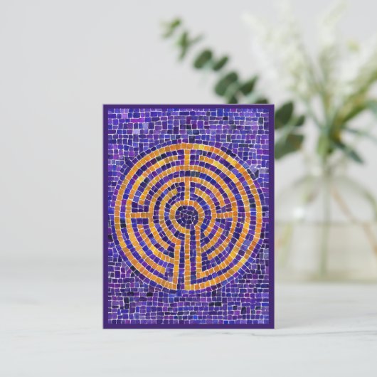 LABYRINTH MOSAIC Postcard Postkarte (Stehend Vorderseite)