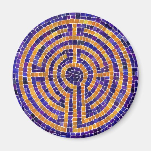 LABYRINTH MOSAIC Round Magnet (Vorne)