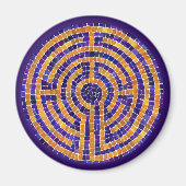 LABYRINTH MOSAIC Round Magnet - Lila (Vorne)