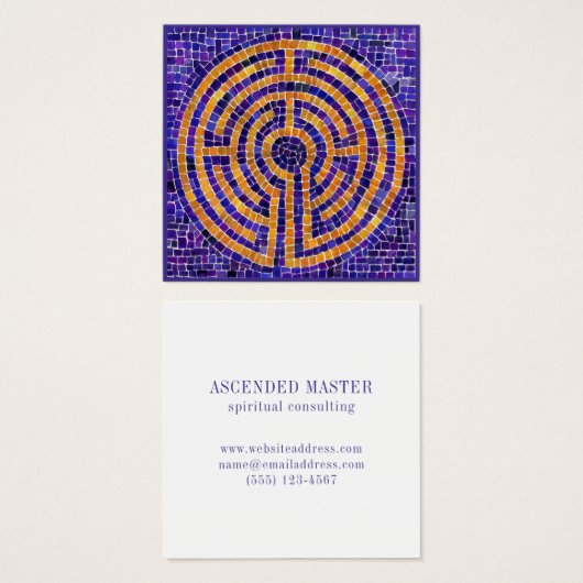 LABYRINTH MOSAIC Square Business Card (Vorne & Hinten)