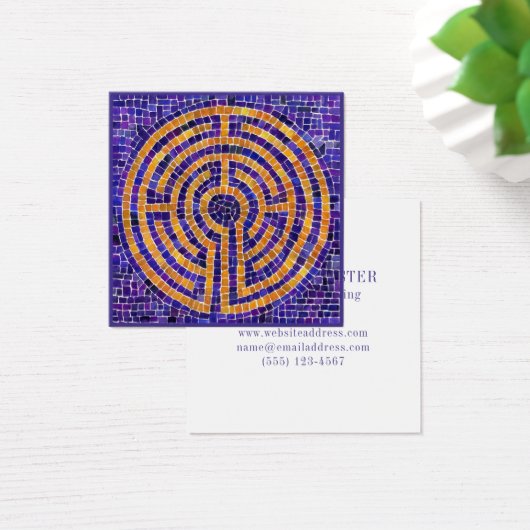 LABYRINTH MOSAIC Square Business Card (Schreibtisch)