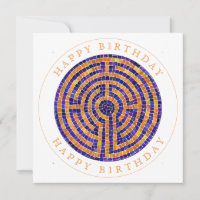 LABYRINTH MOSAIC Square Flat Geburtstagskarte