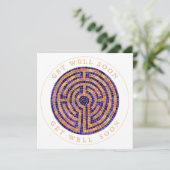LABYRINTH MOSAIC Square Flat Get Well Card Karte (Stehend Vorderseite)
