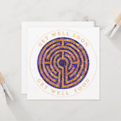LABYRINTH MOSAIC Square Flat Get Well Card Karte (Vorderseite/Rückseite Beispiel)