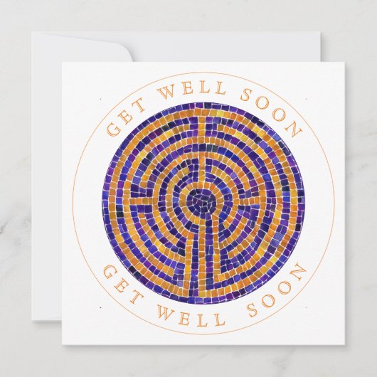 LABYRINTH MOSAIC Square Flat Get Well Card Karte (Vorderseite)