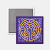 LABYRINTH MOSAIC Square Magnet - Lila (Vorderseite/Rückseite)