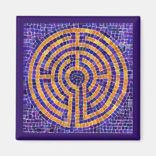 LABYRINTH MOSAIC Square Magnet - Lila