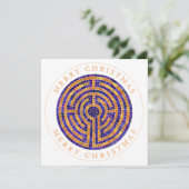 LABYRINTH MOSAIC Square Weihnachtskarte Feiertagskarte (Stehend Vorderseite)