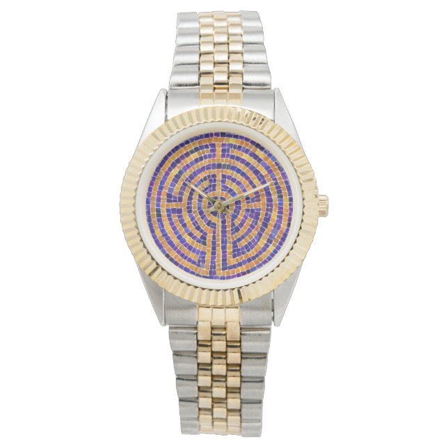 LABYRINTH MOSAIC Two-Tone Bracelet Watch Armbanduhr (Vorderseite)