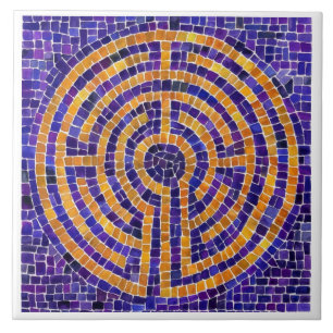 LABYRINTH-MOSAIK 6x6 Keramikfliese - Weiß