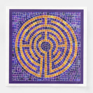 LABYRINTH-MOSAIK Esszimmer Servietten - Violett