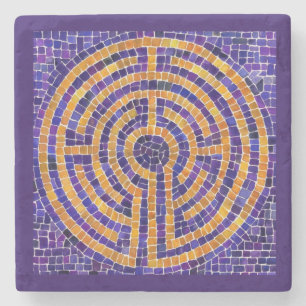 LABYRINTH-MOSAIK Marmorstein-Unterlage - Lila Steinuntersetzer