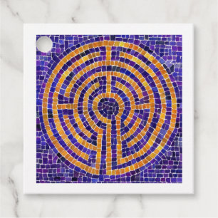 LABYRINTH-MOSAIK Quadratische Geschenkanhänger - W