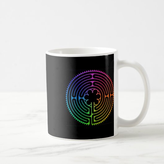Labyrinth Regenbogen Chartres Labyrinth Irrgarten  Kaffeetasse (Rechts)