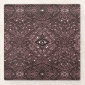 Labyrinth rotes abstraktes Alkohol-Tinten-Kunstwer Glasuntersetzer (Vorderseite)