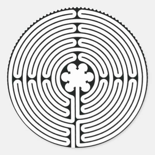 Labyrinth Runder Aufkleber (Vorderseite)