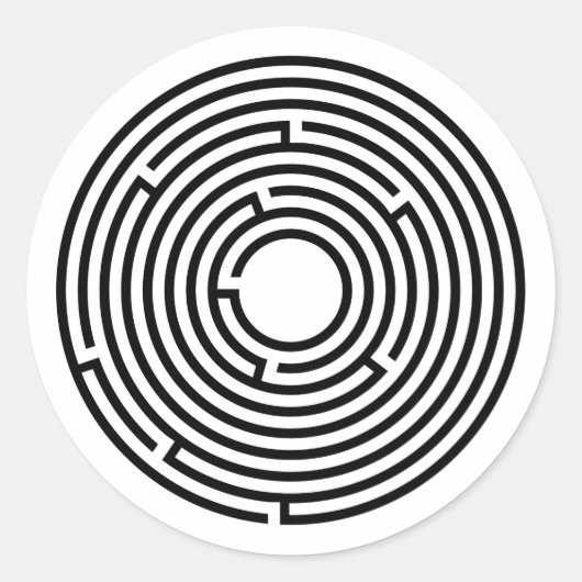 Labyrinth Runder Aufkleber (Vorderseite)