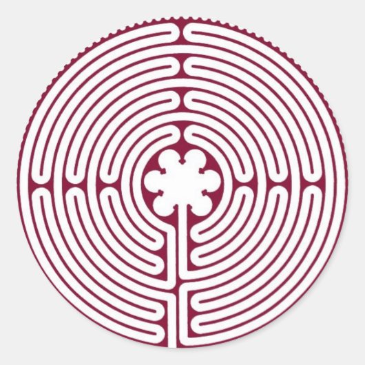 Labyrinth Runder Aufkleber (Vorderseite)