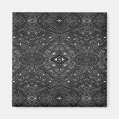 Labyrinth Schwarz Abstrakte Alkohol-Tinte-Kunst Magnet (Vorne)