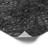 Labyrinth Schwarz Abstrakte Alkoholtinte Kunst Poster (Ecke)