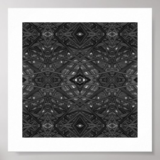 Labyrinth Schwarz Abstrakte Alkoholtinte Kunst Poster (Vorne)