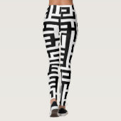 Labyrinth Stripes Muster schwarz + Ihr Hintergrund Leggings (Rückseite)