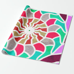 Labyrinth Sun Mandala Pattern Geschenkpapier