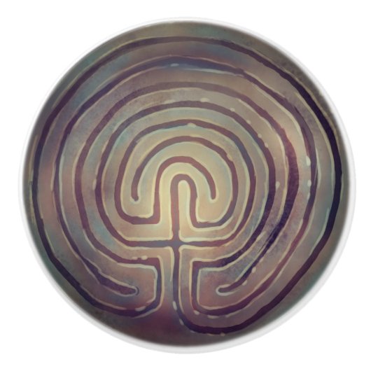 Labyrinth-Symbol Keramikknauf (Vorderseite)
