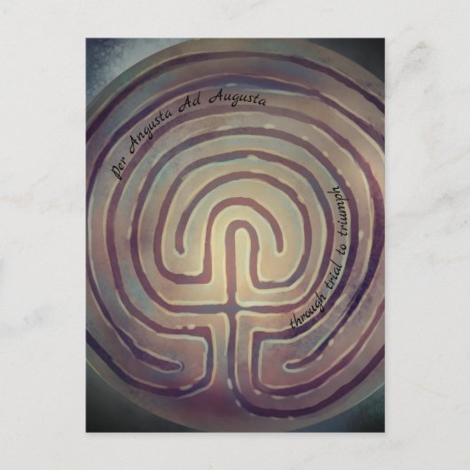 Labyrinth-Symbol Postkarte (Vorderseite)