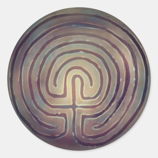 Labyrinth-Symbol Runder Aufkleber (Vorderseite)