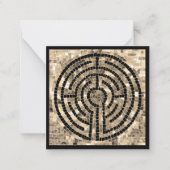 LABYRINTH V 2.5x2.5 Leere Flachkarte - Schwarz Mitteilungskarte (Vorderseite)