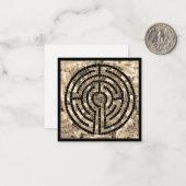 LABYRINTH V 2.5x2.5 Leere Flachkarte - Schwarz Mitteilungskarte (Vorderseite/Rückseite Beispiel)