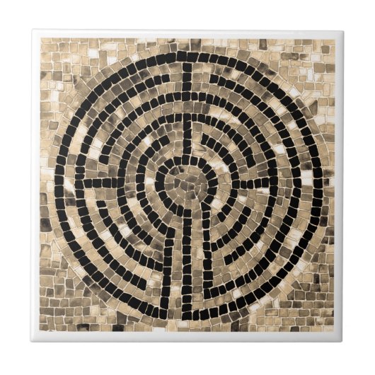 LABYRINTH V 4.25x4.25 Keramik Tile - weiß Fliese (Vorderseite)